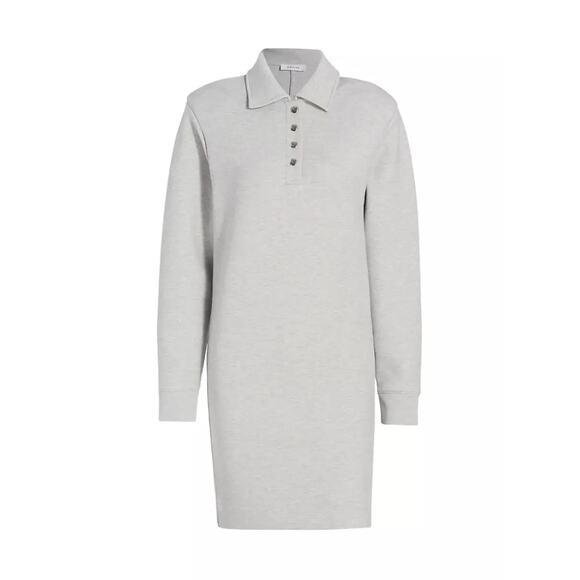 Frame Strong Shoulder Long Sleeve Polo Collared Sweatshirt Mini Dress Size M NWT - Picture 1 of 6
